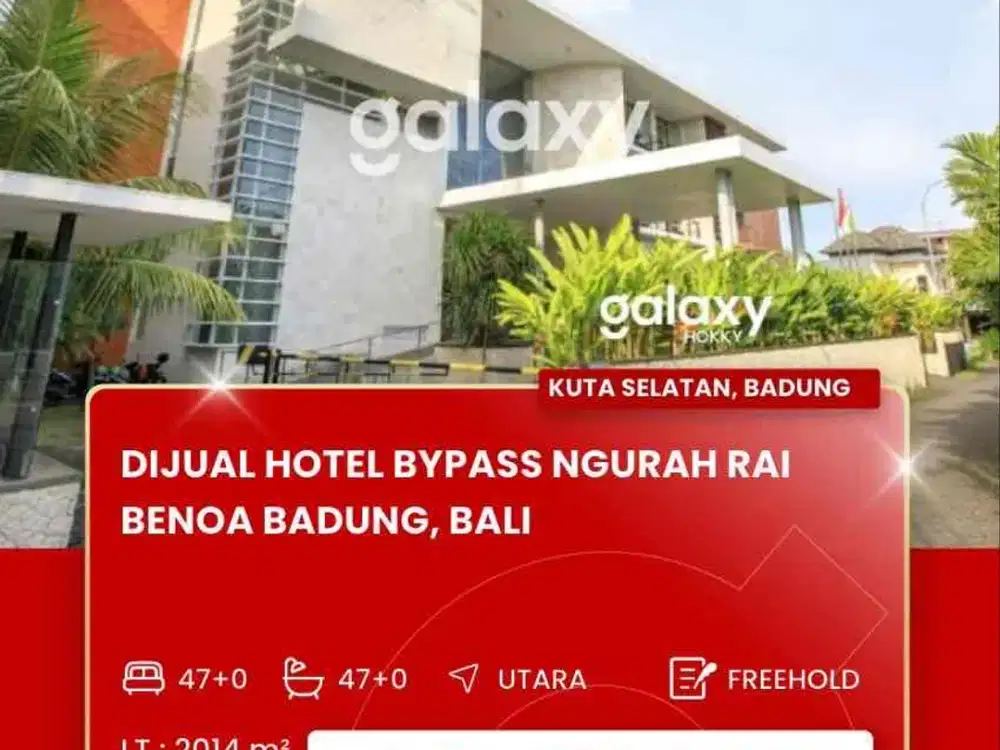DIJUAL HOTEL DAERAH BYPASS NGURAH RAI BENOA BALI
