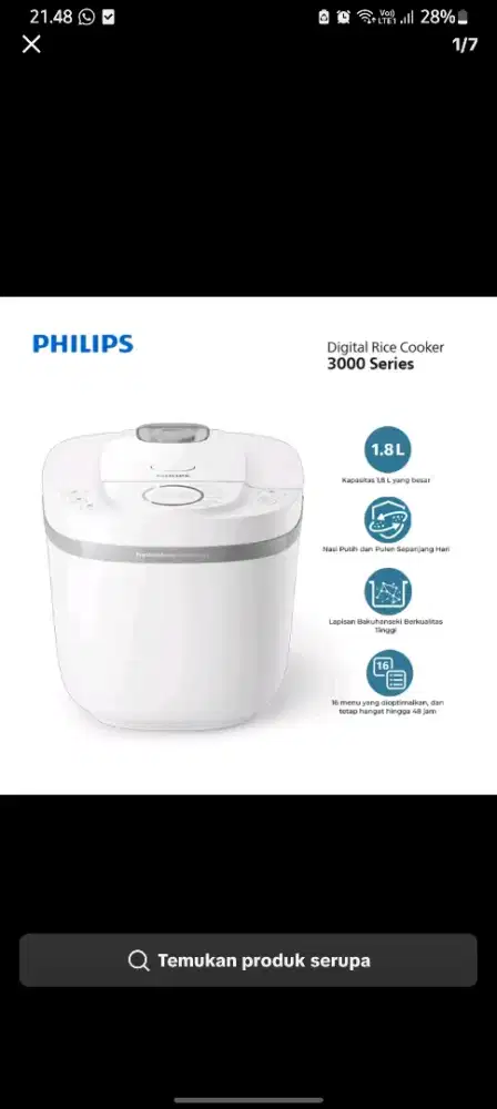 Di jual Rice Cooker digital Philips 3000 series versi terbaru