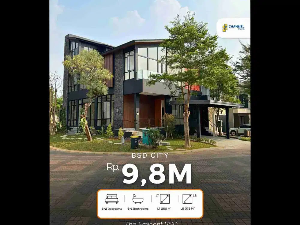 JUAL Rumah Mewah Posisi Hoek Dekat Mall BSD The Eminent, Ls