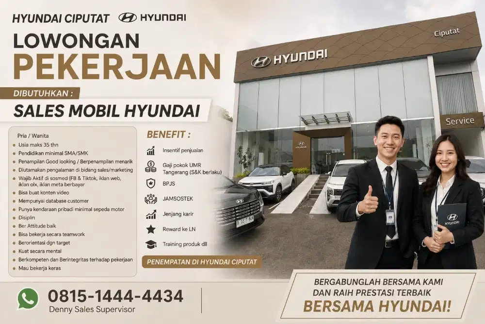 Lowongan Kerja Sales Consultan Hyundai