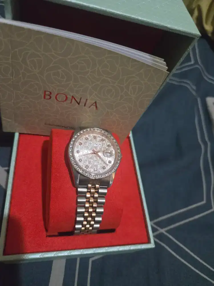 Jam Tangan BONIA Original - Silver Rosegold - Stainless Stell