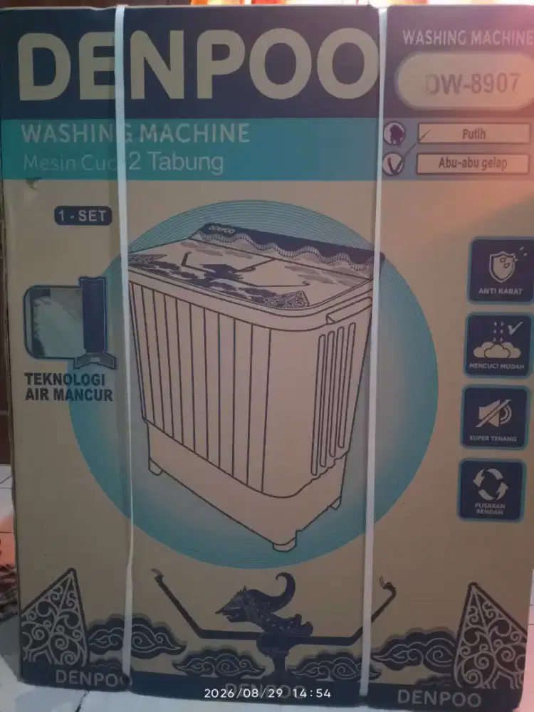 MESIN CUCI DENPOO DW-8907 2 TABUNG 1-SET  BARU MASIH SEGEL