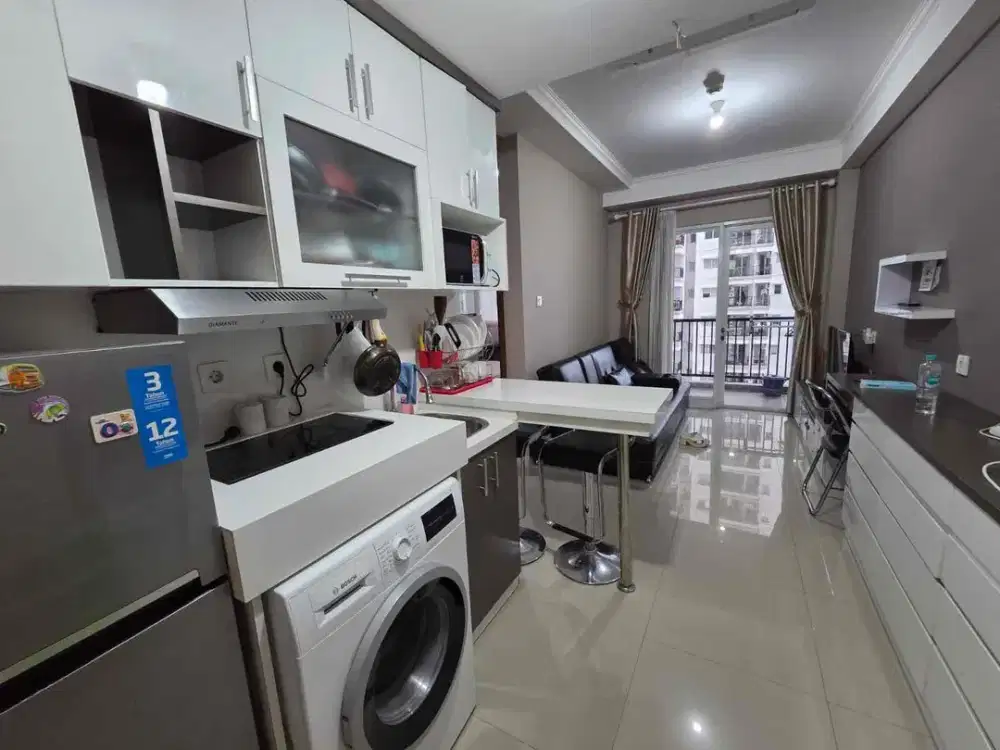 Dijual apartemen cantik modern lantai rendah full furnish di signature park grande di cawang jakarta timur