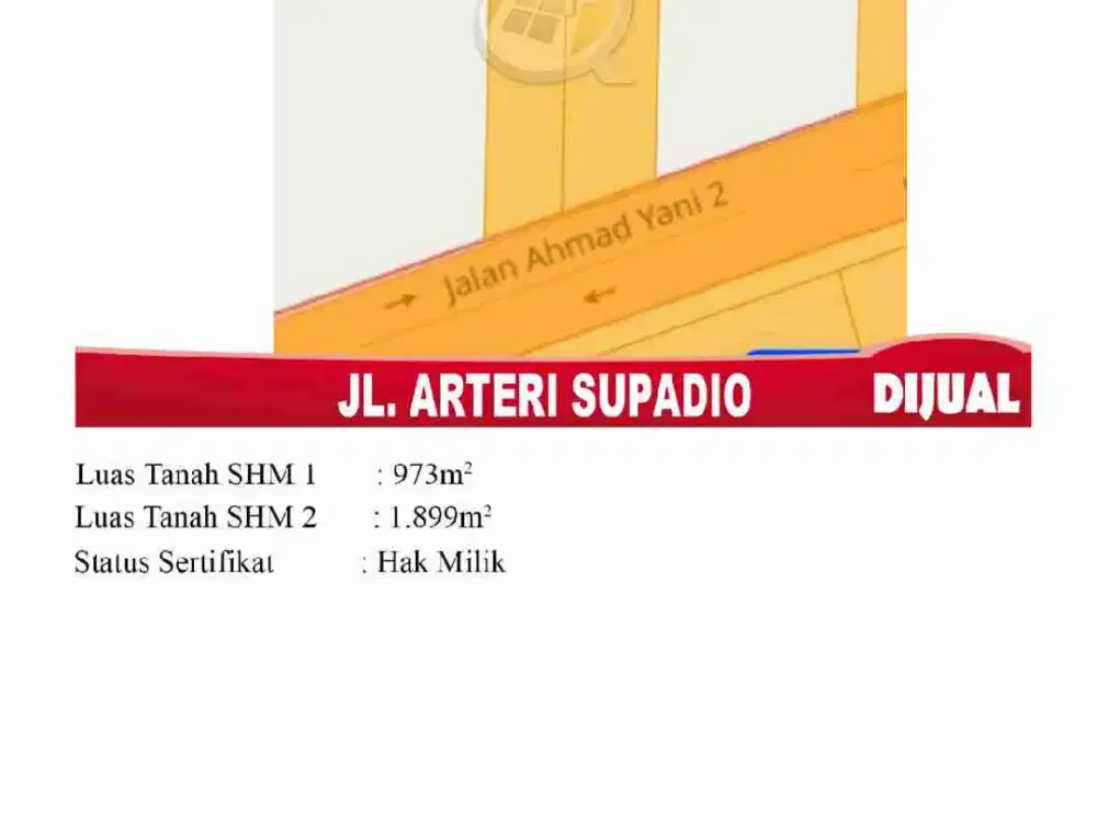 Tanah tepi jalan Siap Bangun Ruko, Gudang,Perkantoran