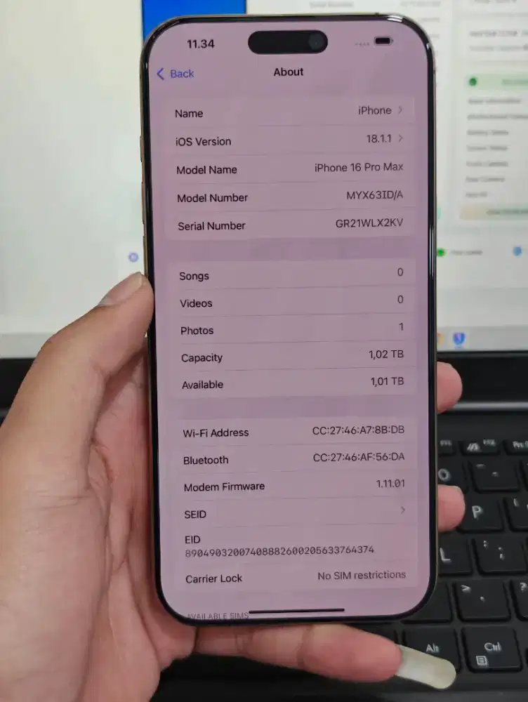 iPhone 16 pro max 1 TB garansi panjang