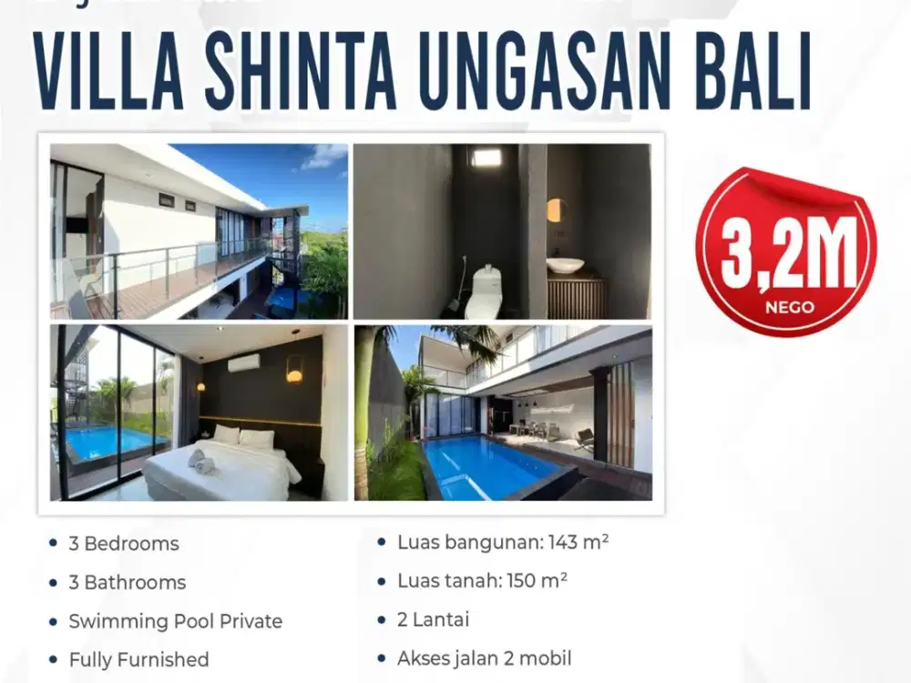 DIJUAL VILLA MODERN MEWAH – VILLA SHINTA UNGASAN BALI
