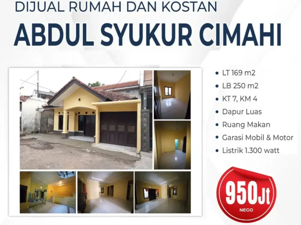 DIJUAL RUMAH & KOST – ABDUL SYUKUR CIMAHI