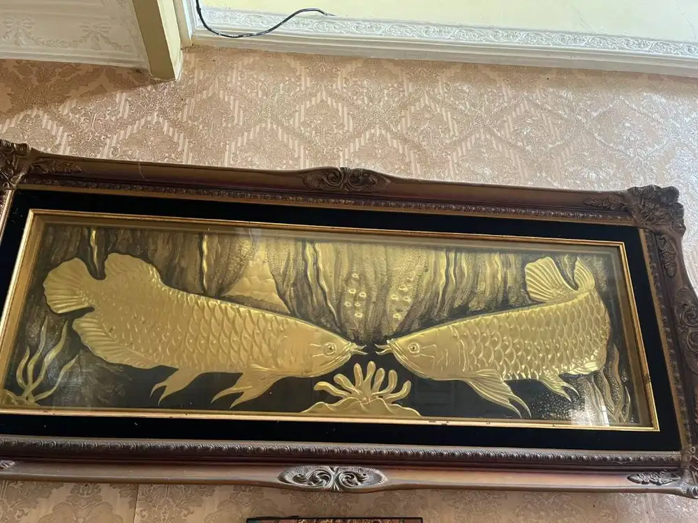 Lukisan timbul arwana ukuran 150cmx60cm
