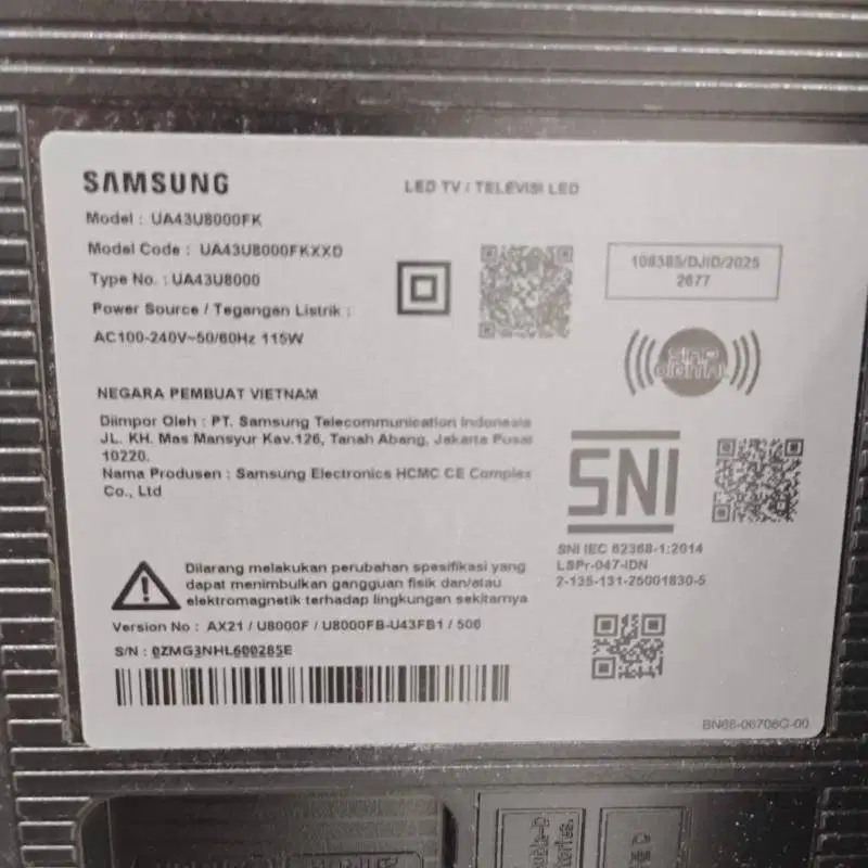 SAMSUNG 43 Crystal UHD U8000F 4K Smart TV
