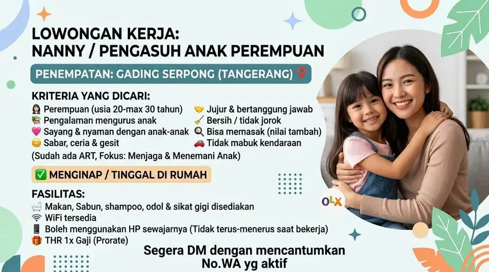 Dicari NANNY/ Pengasuh Anak