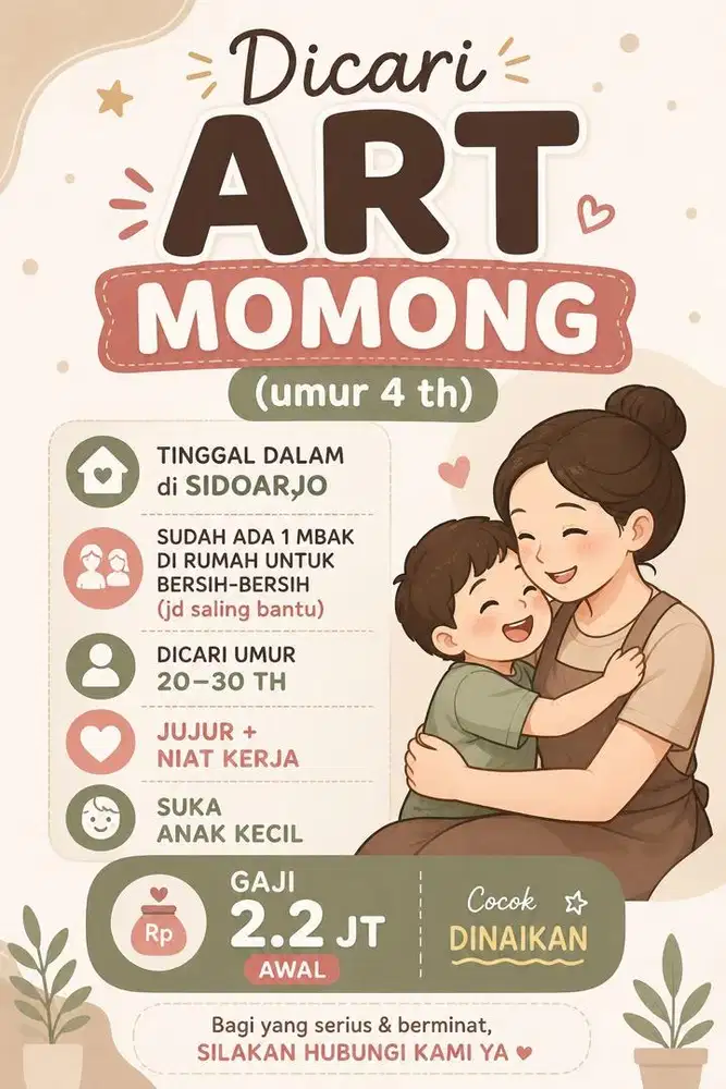 Dicari ART MOMONG