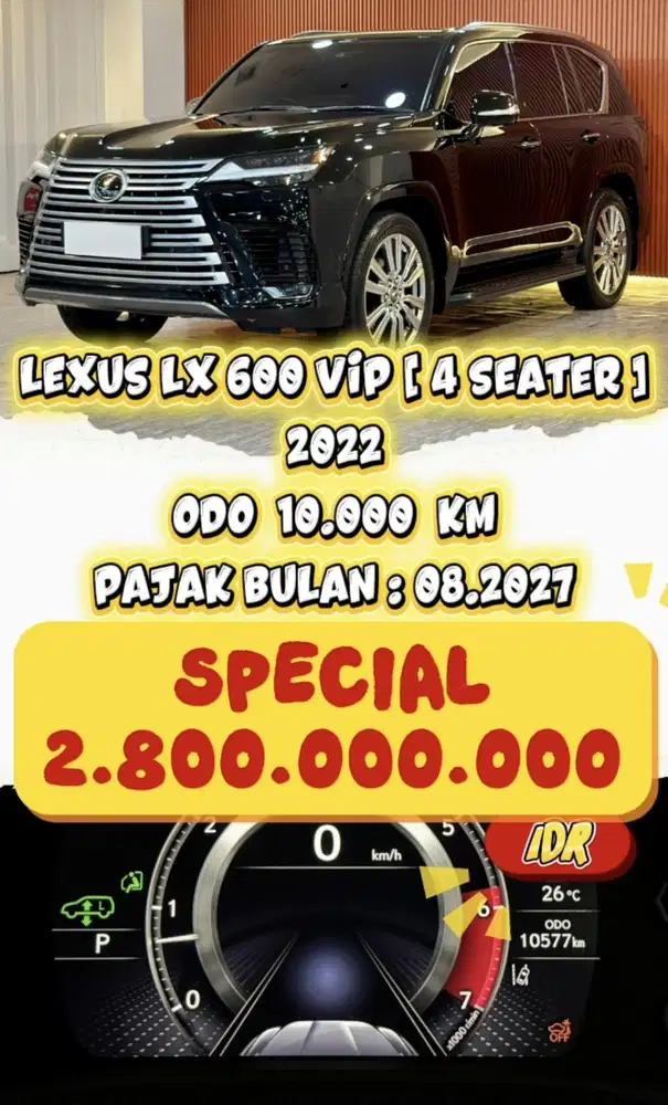 [ ODO 10.000 KM ] LEXUS LX 600 VIP 3.5 AT 2022 BERGARANSI 5 TAHUN