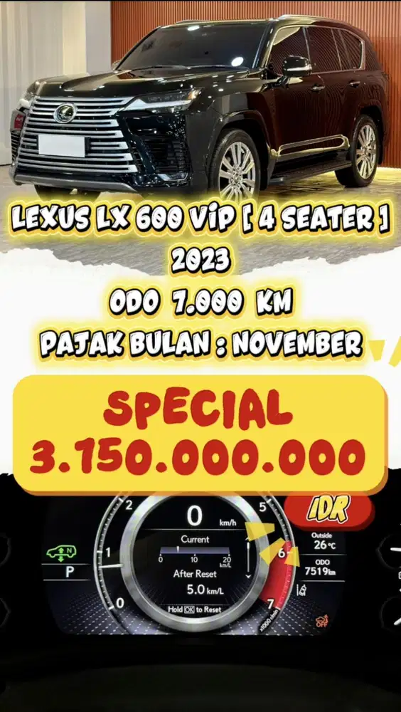 [ ODO 7.000 KM ] LEXUS LX 600 VIP 3.5 AT 2023 BERGARANSI 5 TAHUN