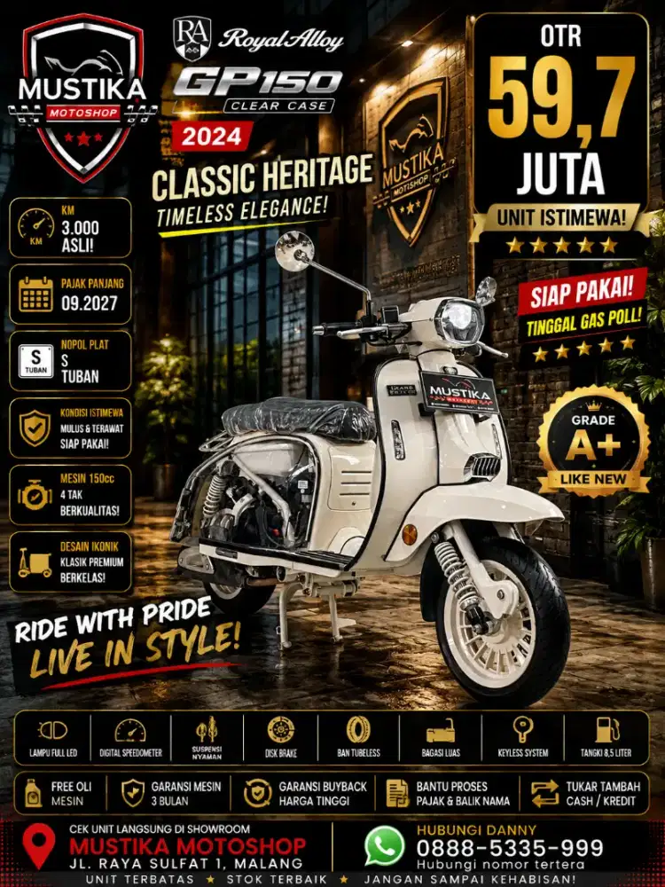 Royal Alloy GP 150 Clear Case‼️Km 3rb. DANNY Mustika Motor Malang