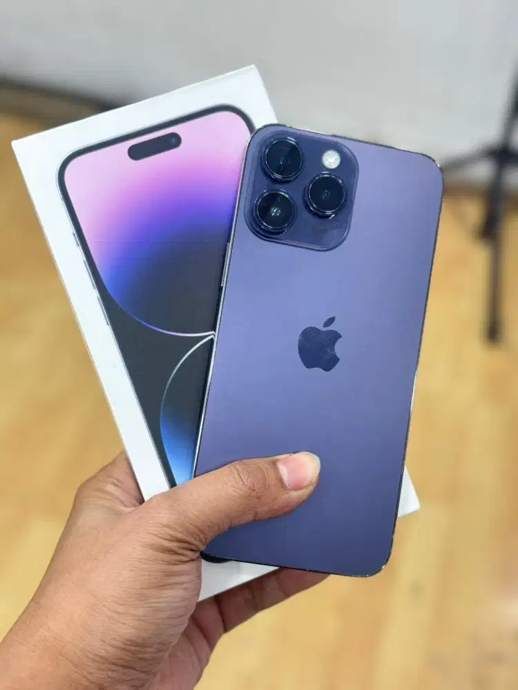 Iphone 14 promax 128Gb deep purple beacukai mulus no minus fullset ori