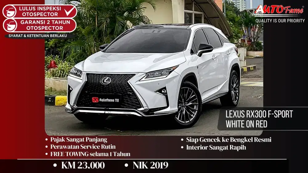 Lexus RX300 F-Sport NIK 2019 White On Red