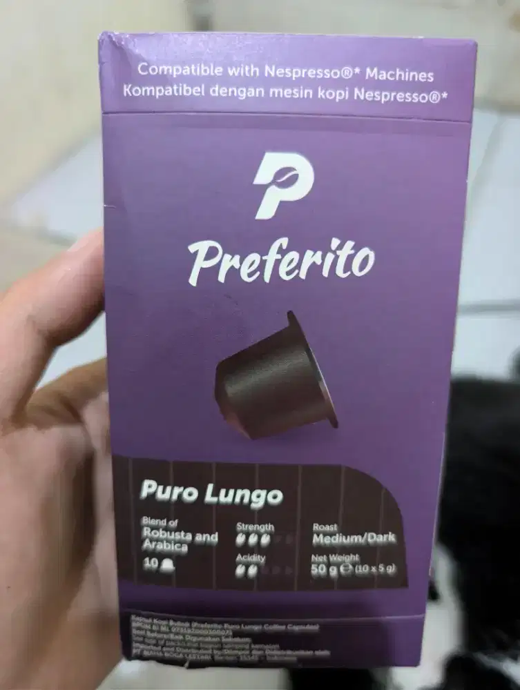 Kopi Kapsul Preferito, Arabica Robusta Blend, Medium Dark Roast
