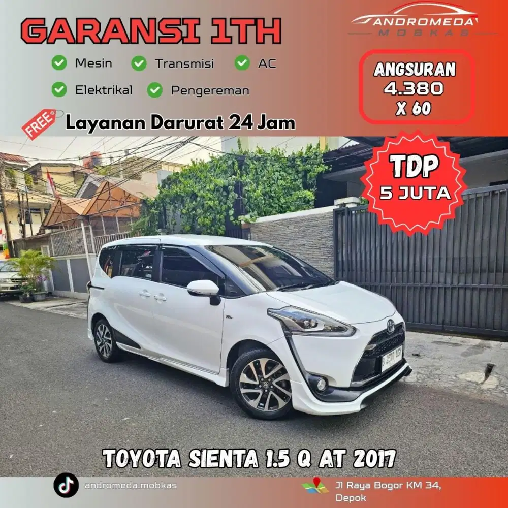 TDP TERMURAH 5 JT TOYOTA SIENTA 1.5 Q AT 2017 KONDISI ISTIMEWA