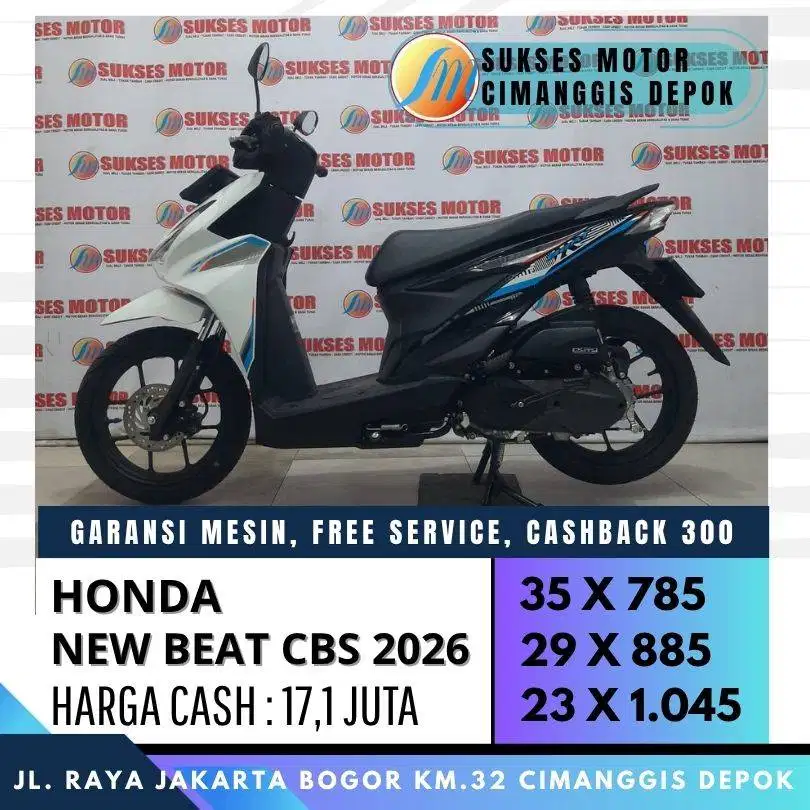 HONDA BEAT CBS 2026 MULUS LIKE NEW KM LOW CASH/KREDIT CC/PAYLATER BISA