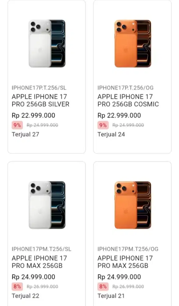 CICILAN APPLE IPHONE 17 PRO & PRO MAX 256GB