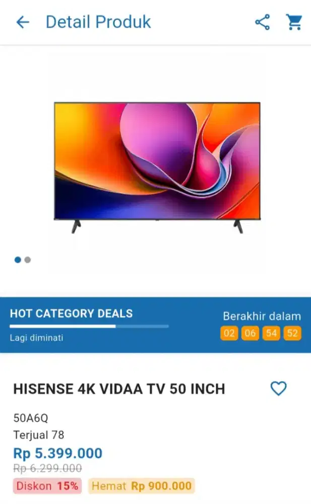 CICILAN HISENSE 4K VIDAA TV 50 INCH