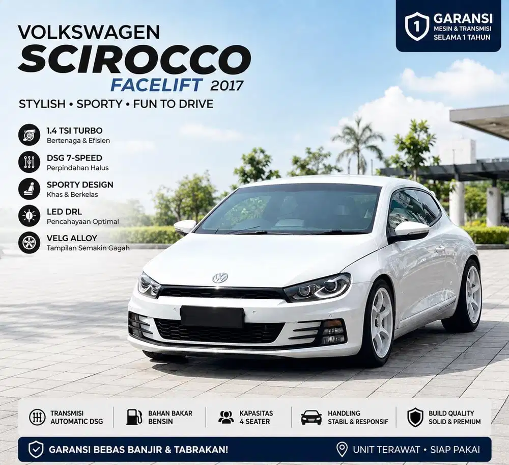 Volkswagen Scirocco Facelift Nik 2017 Garansi 1 Tahun