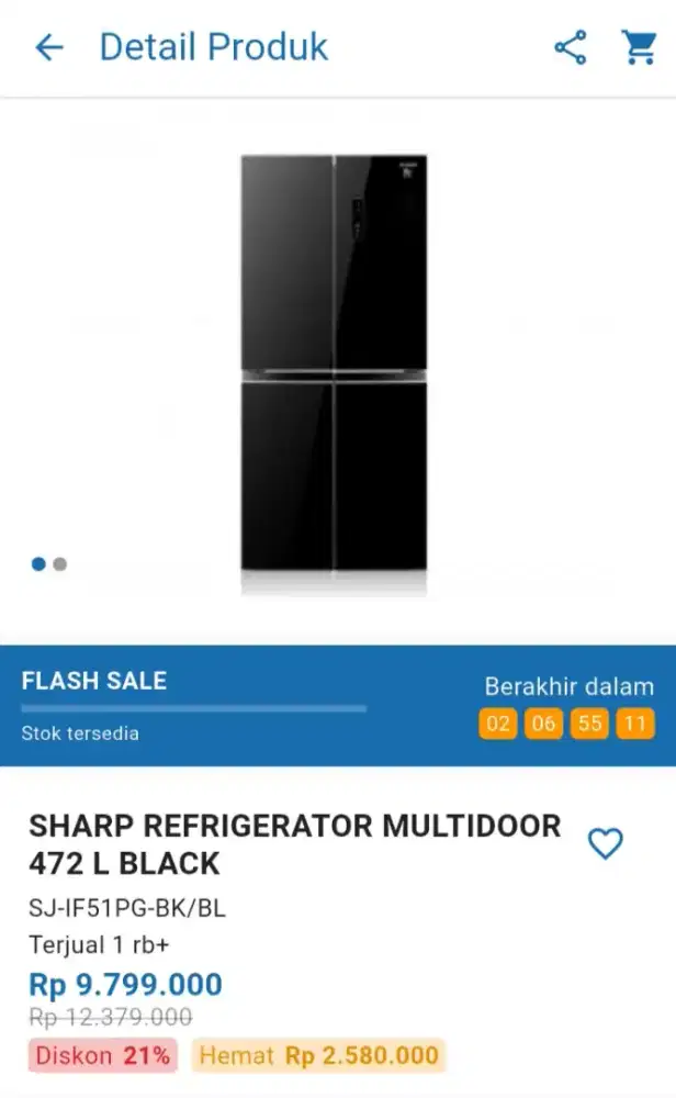 CICILAN SHARP REFRIGERATOR MULTIDOOR 472L