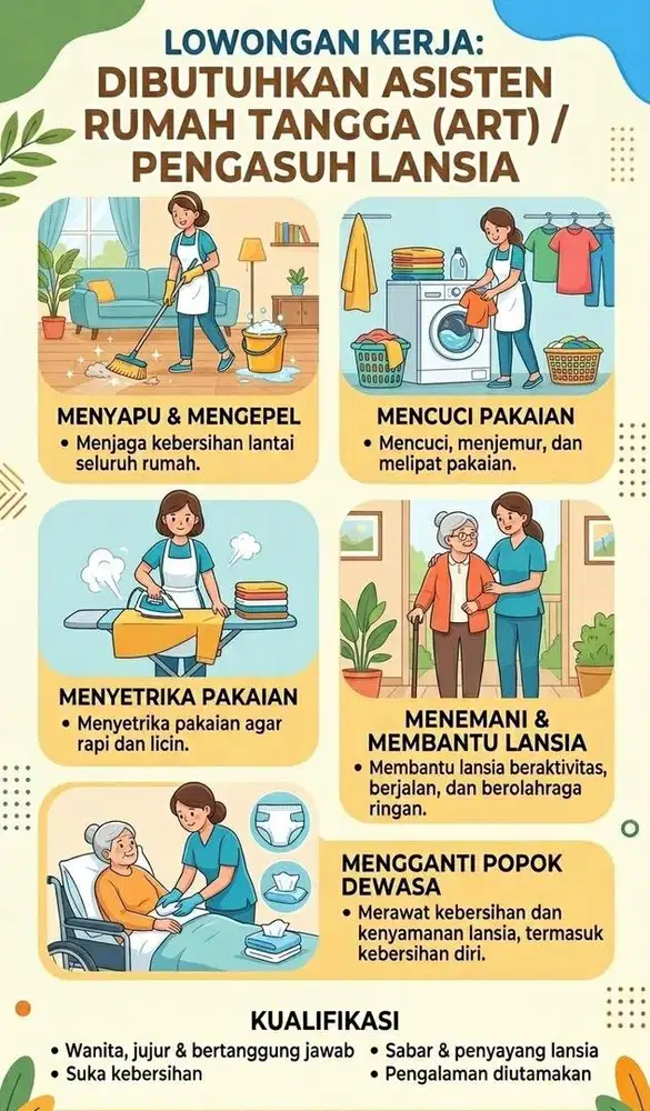 Mencari Asisten Rumah Tangga perempuan