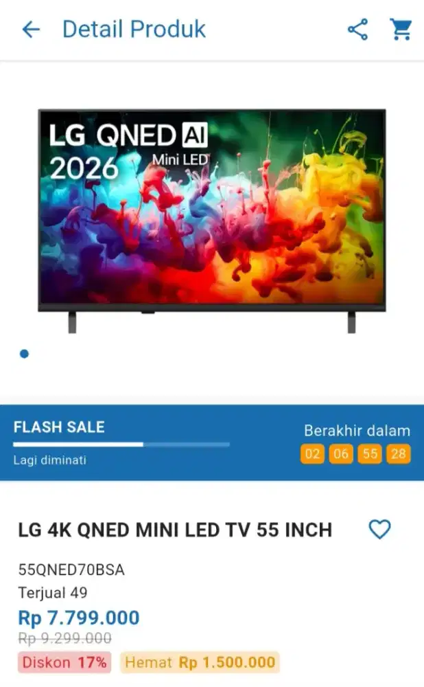 CICILAN LG 4K QNED MINI LED TV 55 INCH