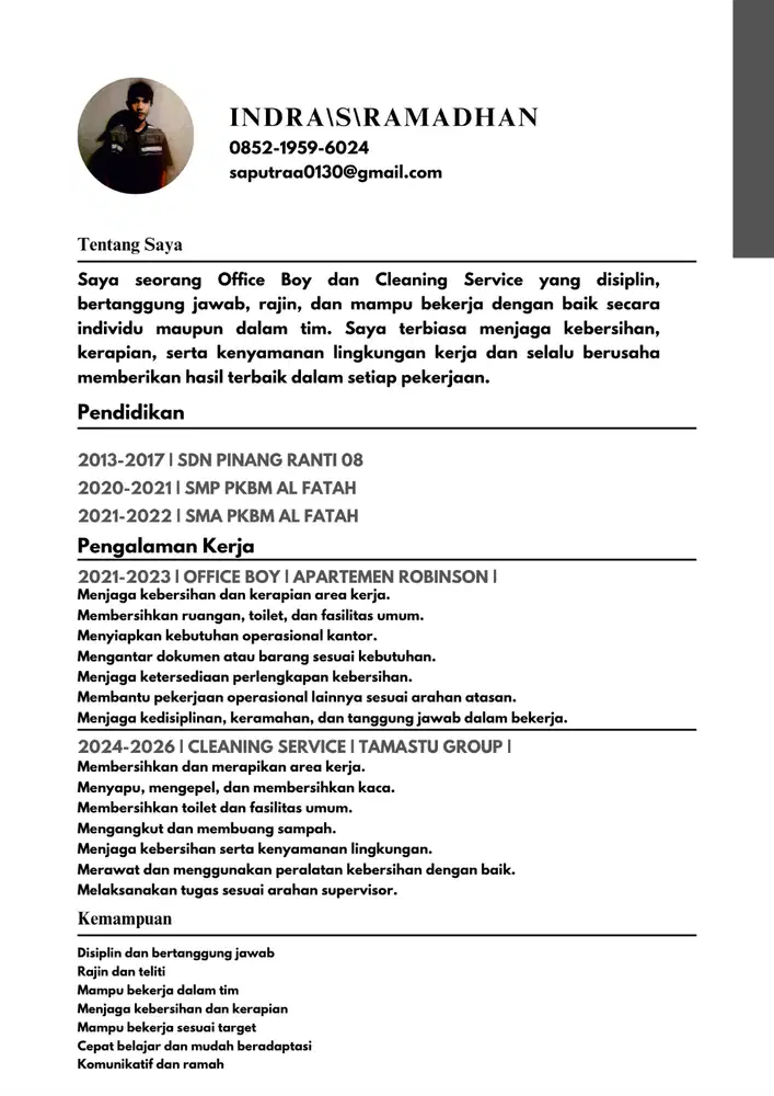 CARI LOKER OFFICE BOY/CLEANING SERVICE