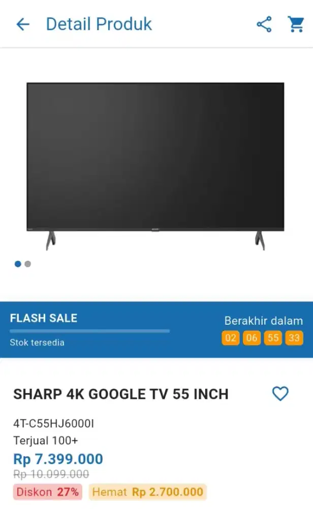 CICILAN SHARP 4K GOOGLE TV 55 INCH