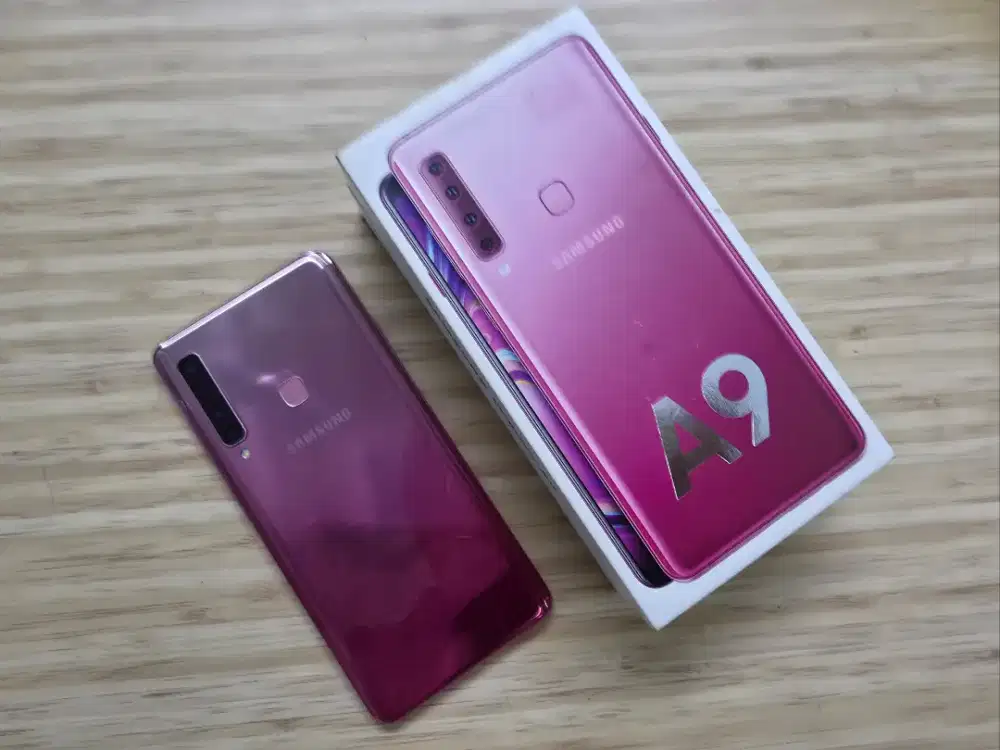 Samsung A9 2018 6/128 GB Pink Mulus No Minus Fullset SEIN Normal 100%