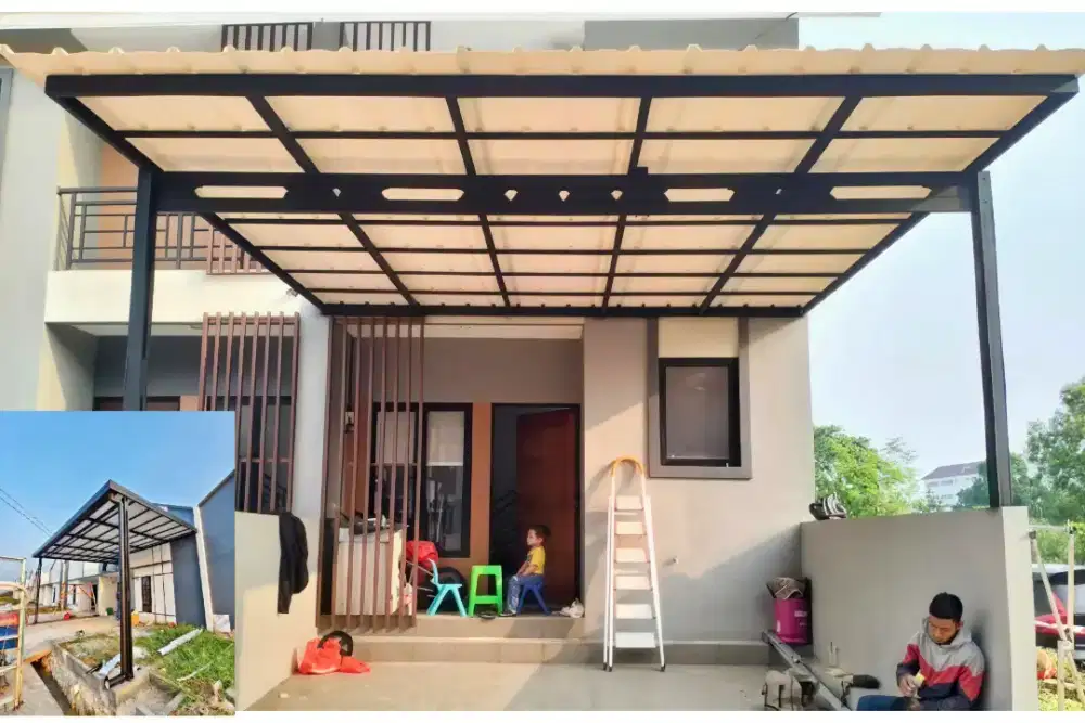 Pasang kanopi baja ringan