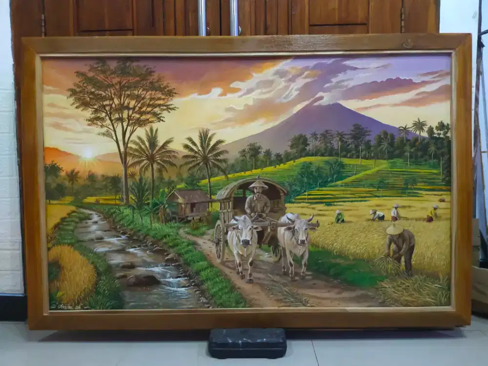Lukisan kanvas panen raya