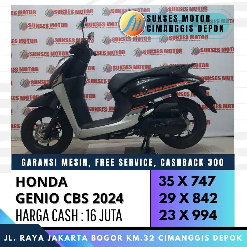 HONDA GENIO CBS 2024 CASH/KREDIT CC/PAYLATER BISA [SUKSES MOTOR]