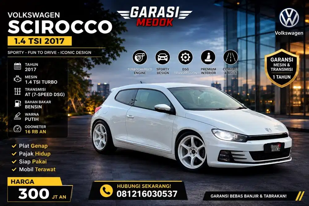 Volkswagen Vw Scirocco 1.4 TSI 2017 Antik Low KM Murah Bekas Genap Top