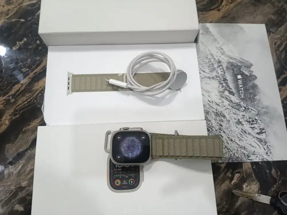 Apple watch Ultra 2 49mm fullset Bh 96% Original titanium olive iBox