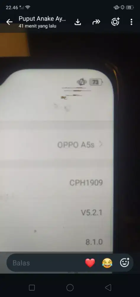 Oppo a5s sangat normal segel mines onok garis sitik pojok kanan atas