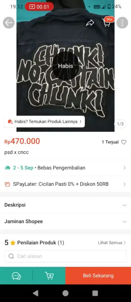 Jaket denim psdxcncc ori