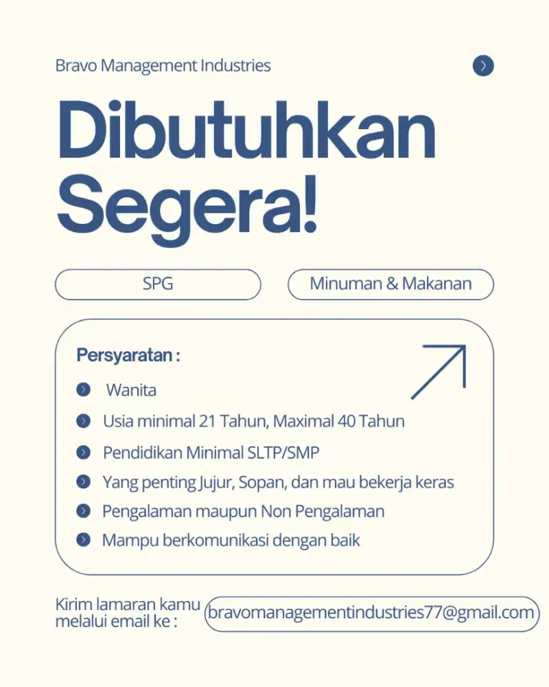 LOWONGAN KERJA BAGI WANITA DIBUTUHKAN SEGERA