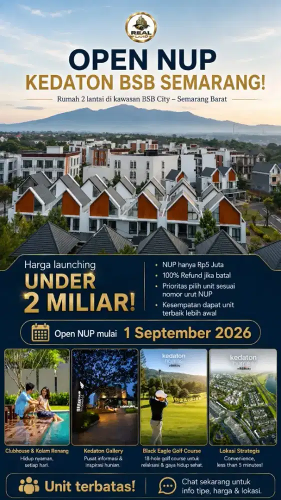 Kedaton BSB SEMARANG hadirkan New Cluster dan new Type di BSB SEMARANG