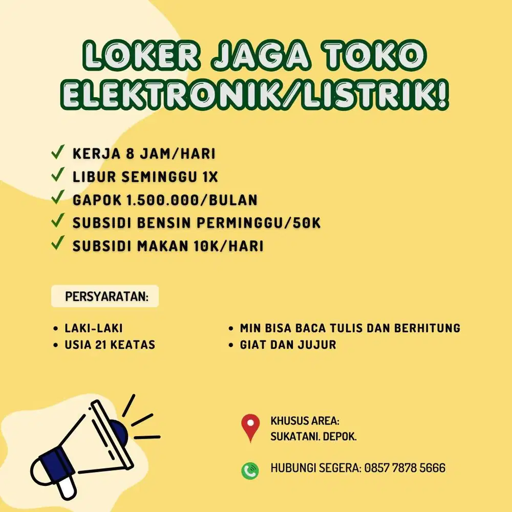Loker jaga toko listrik