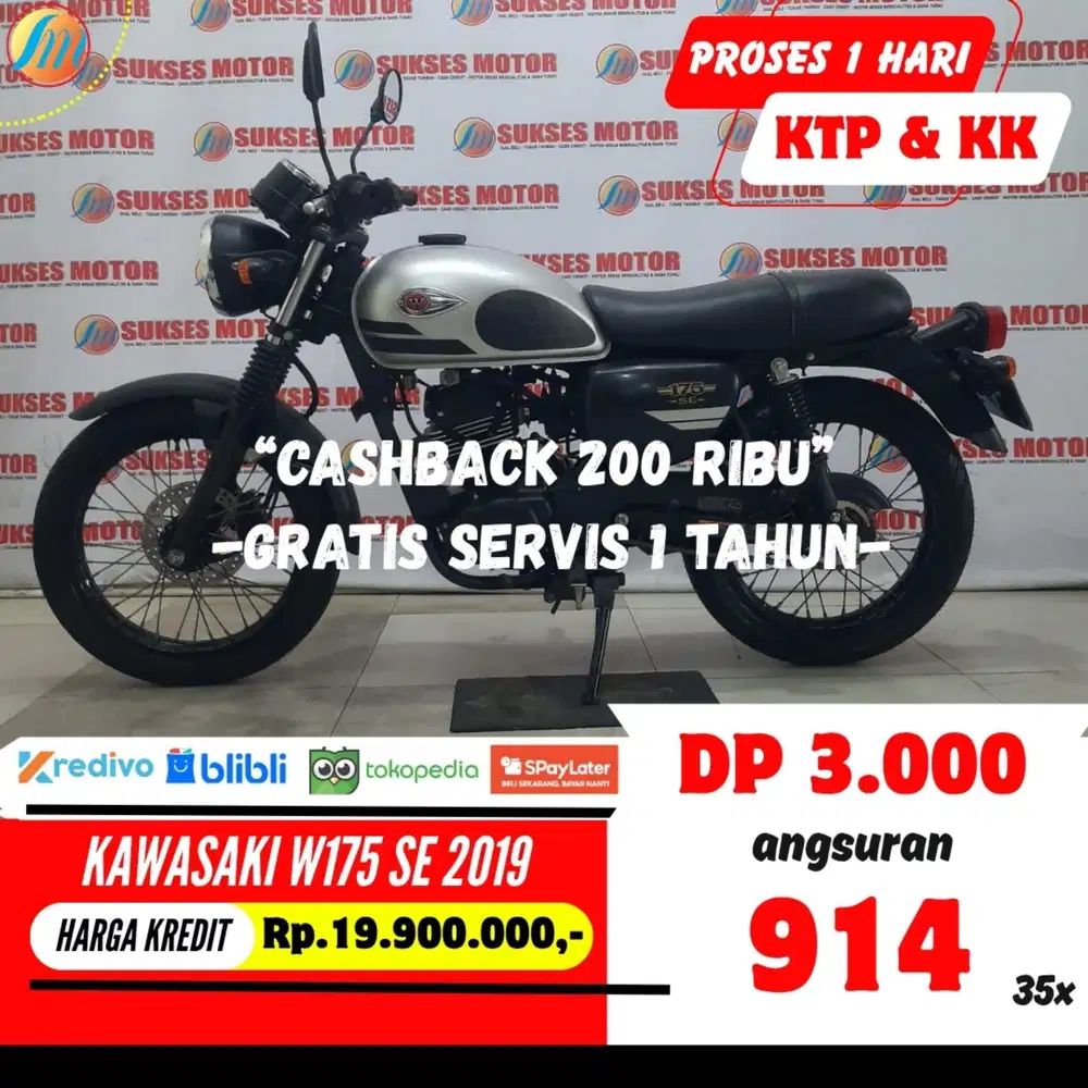 KAWASAKI W175 SE 2019 KREDIT MURAH ANGSURAN TERJANGKAU BERGARANSI
