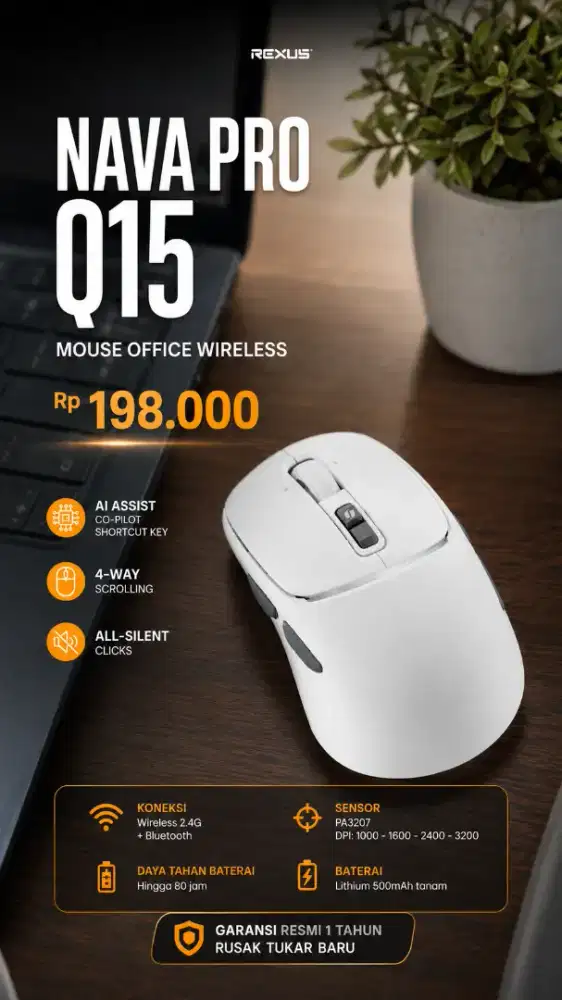 Mouse bluetooth rexus Nava pro Q15