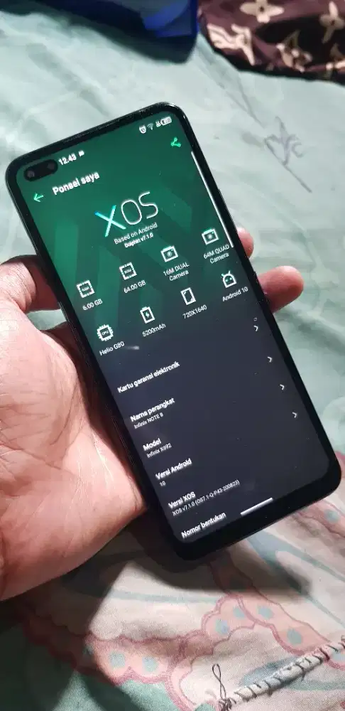 infinix note 8 6/64 batre awett