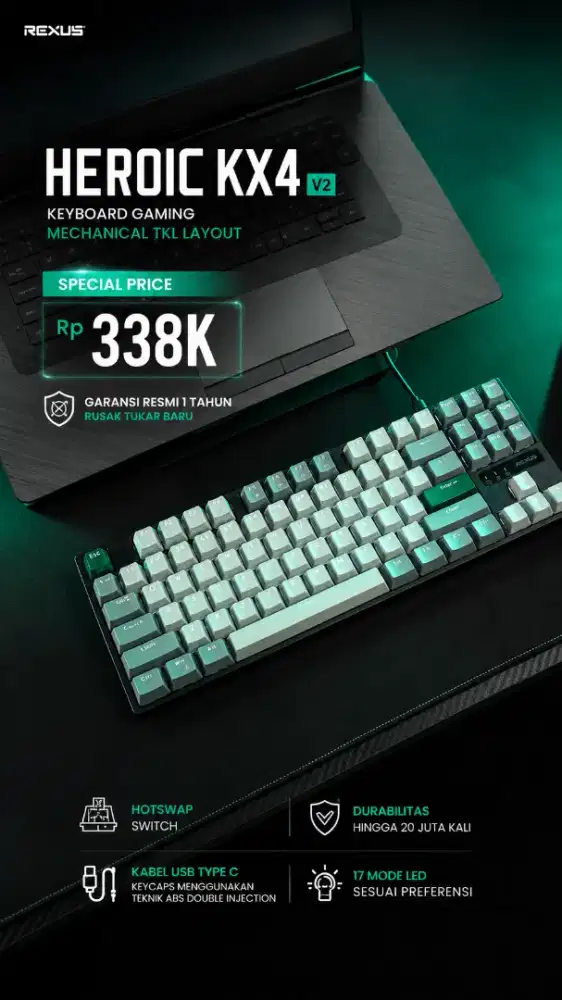 Keyboard mechanical wired rexus Heroic KX3 V2