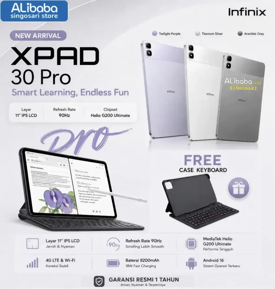 Infinix XPad 30 Pro 4+4/128GB — NEW + FREE CASE!