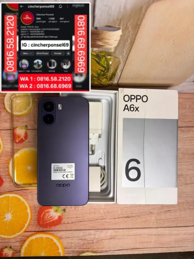 Jual hp Oppo A6x istimewa siap pakai grns januari 2027