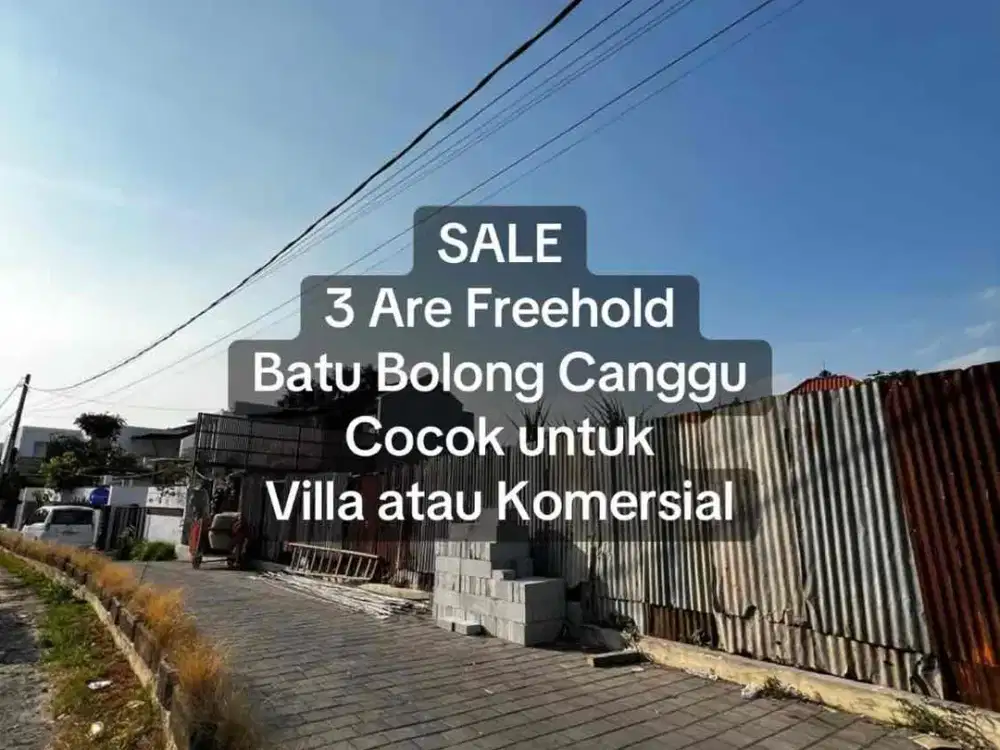 SALE 3 Are Freehold Canggu Dekat Batu Bolong