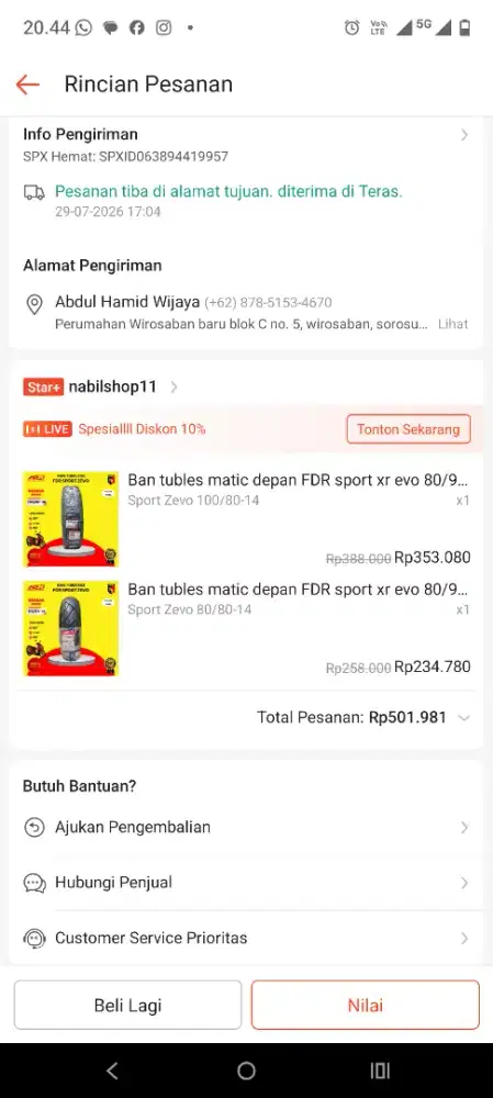 Ban 80/80-14 dan 100/80-14